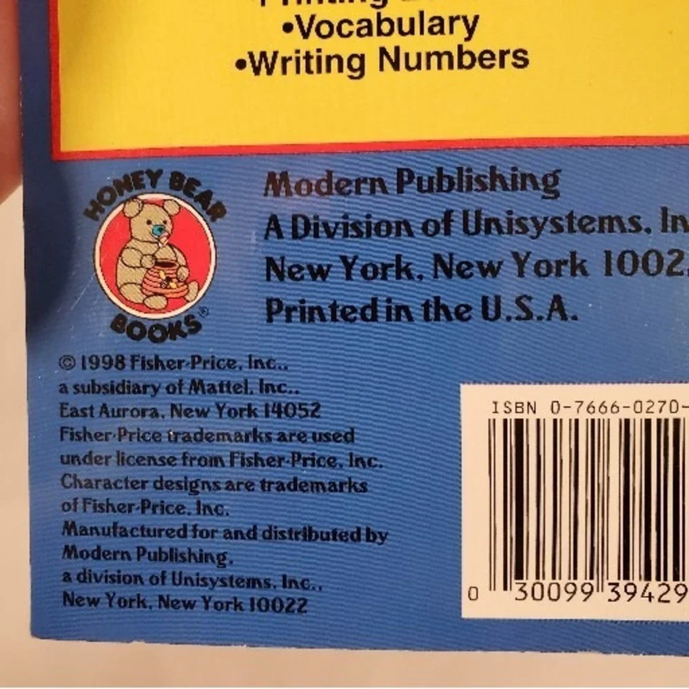 Vintage 1998 Fisher Price Preschool Practice Book Printing Letters Workbook